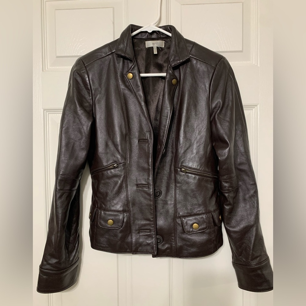 Metro 7 Brown Leather Ladies Jacket Size 2 - Picture 1 of 6